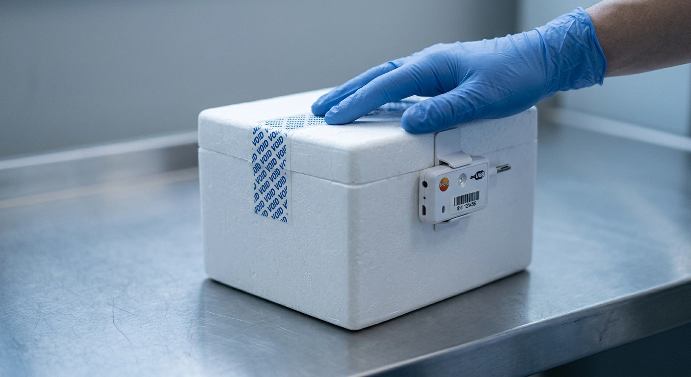 Cold-chain carton being prepared for dispatch
